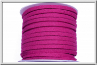 Wildlederimitat-Band, 2,5x1,25mm, flach, violet/red, 1 Spule/5m