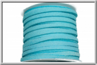 Wildlederimitat-Band, 2,5x1,25mm, flach, turquoise, pale, 1 Spule/5m