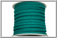 Wildlederimitat-Band, 2,5x1,25mm, flach, teal, 1 Spule/5m