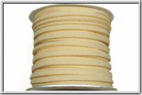 Wildlederimitat-Band, 2,5x1,25mm, flach, beige, 1 Spule/5m