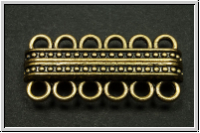 Magnetverschluss "Mehrstrang, Jumbo", 37x17mm, antikgoldfb., Metall, 6 �sen, 1 Stk.