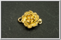 Federschlie�e "Blume", 15x12mm, goldfb., Messing, 1 Stk.