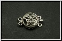 Federschlie�e "Butterfly", 16x11mm, antiksilberfb., Messing, 2 �sen, 1 Stk.