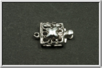 Federschlie�e "Quadrat", 16x9mm, antiksilberfb., Messing, 1 Stk.