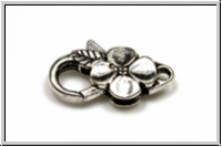 Karabiner "4 Petals", 25x15mm, antiksilberfb., Metall, 1 Stk.