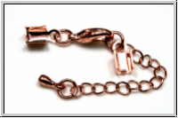 Crimpenden, folding, 9x4mm, rosegoldfb., Messing, mit Karabiner u. Kette, 1 Stk.