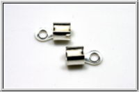 Crimpenden, 10x4mm, silberfb., Messing, 2 Stk.