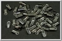 Crimpenden, folding, 6x3mm, hematitefb., Eisen, 10 Stk.