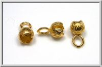 Crimpenden "Bl�tenknospe", 11x6mm, goldfb., Messing, 2 Stk.