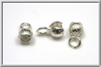 Crimpenden "Bl�tenknospe", 11x6mm, silberfb., Messing, 2 Stk.