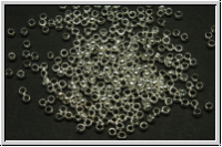Quetschperlen, rund, ca. 1,3x2mm, silberfb., Messing, 50 Stk.