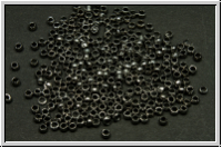 Quetschperlen, rund, ca. 1,3x2mm, hematitefb., Messing, 50 Stk.