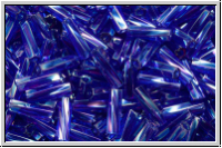 MTWB-2-0177, MIYUKI Twisted Bugles, Nr. 2 (6mm), cobalt, trans., AB, 10g