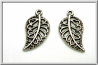 Anh�nger "Filigranes Blatt", 18x10mm, antiksilberfb., Tibetsilber, 1 Stk.