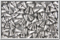Baby Spike Beads, 5x8mm, silver, metallic, satin, 20 Stk.