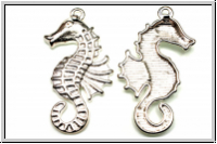 Anh�nger "Sea Horse", 38x20mm, silberfb., Tibetsilber, 1 Stk.