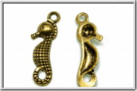Anh�nger "Sea Horse", 22x7,5mm, antikgoldfb., Tibetsilber, 1 Stk.