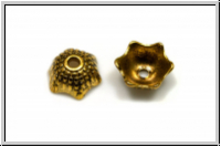 Perlenkappe "Kralle", 4x8mm, antikgoldfb., Tibetsilber, 10 Stk.