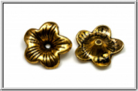 Perlenkappe "Geranium", 5x18mm, antikgoldfb., Tibetsilber, 1 Stk.