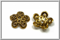 Perlenkappe "Seilhaken", 3x12mm, antikgoldfb., Tibetsilber, 10 Stk.