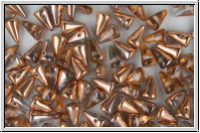 Baby Spike Beads, 5x8mm, crystal, trans., half capri gold, 20 Stk.