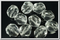 B�hm. Glasschliffperle, feuerpol., 12mm, crystal, trans., 10 Stk.