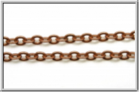 Gliederkette, oval, 3,5x3mm, kupferfb., Messing, Preis/m