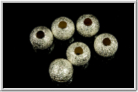 Silberperle "Kugel, diamantiert", 6mm, silberfb., 925er Silber, 1 Stk.