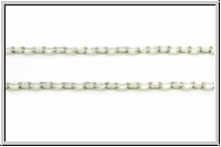 Gliederkette, oval, 2,5x1mm, silberfb., Messing, Preis/m