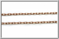 Gliederkette, oval, 2,5x1mm, antikkupferfb., Messing, Preis/m