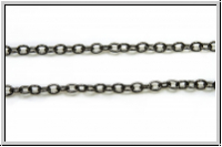Gliederkette, oval, 2x1,5mm, hematitefb., Messing, Preis/m