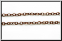Gliederkette, oval, 2x1,5mm, antikkupferfb., Messing, Preis/m