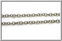 Gliederkette, oval, 2x1,5mm, antiksilberfb., Messing, Preis/m