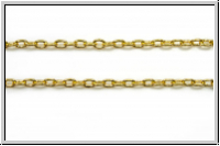 Gliederkette, oval, 2x1,5mm, goldfb., Messing, Preis/m