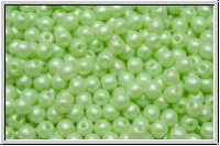 b�hm. Glasperle, rund, 3mm, crystal, trans., pastel green, 50 Stk.