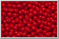 b�hm. Glasperle, rund, 3mm, red, coral, op., 50 Stk.
