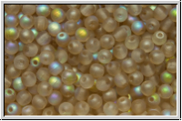 b�hm. Glasperle, rund, 3mm, crystal, trans., lemon AB, matte, 50 Stk.