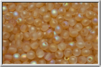 b�hm. Glasperle, rund, 3mm, crystal, trans., yellow AB, matte, 50 Stk.