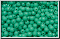 b�hm. Glasperle, rund, 3mm, turquoise, op., 50 Stk.