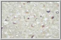 b�hm. Glasperle, rund, 4mm, crystal, trans., AB, 50 Stk.