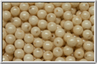 b�hm. Glasperle, rund, 4mm, white, alabaster, champagne luster, 50 Stk.