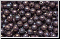 b�hm. Glasperle, rund, 4mm, lavender, op., nebula, 50 Stk.