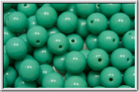 b�hm. Glasperle, rund, 6mm, turquoise, op., 25 Stk.