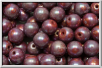 b�hm. Glasperle, rund, 6mm, red, op., nebula, 25 Stk.
