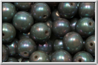 b�hm. Glasperle, rund, 8mm, grey, op., nebula, 10 Stk.