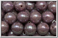 b�hm. Glasperle, rund, 8mm, rose, lt., op., nebula, 10 Stk.