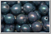 b�hm. Glasperle, rund, 8mm, blue, pale, op., nebula, 10 Stk.