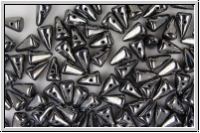 Baby Spike Beads, 5x8mm, hematite, metallic, 20 Stk.