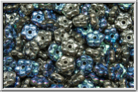 Bl�ten "Forget-Me-Not", 5,5x2mm, crystal, trans., graphite AB, 50 Stk.