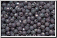 B�hm. Glasschliffperle, feuerpol., 3mm, white, op., nebula, 50 Stk.